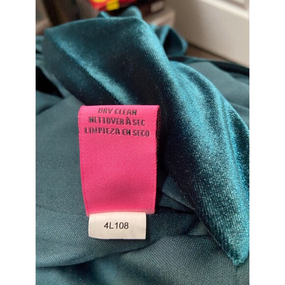 Betsey Johnson Dress Womens 4 Green Velveteen Halter Draped Faux Wrap Y2k - Picture 7 of 11